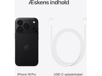 iPhone 18 Pro 256GB (sort) Mobiltelefoner