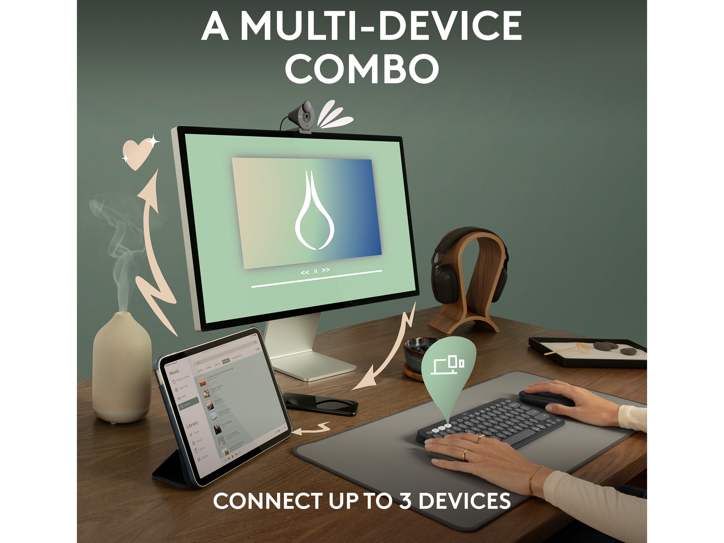 Pebble 2 Combo (sort) Mus & keyboards -kombinasjonspakker