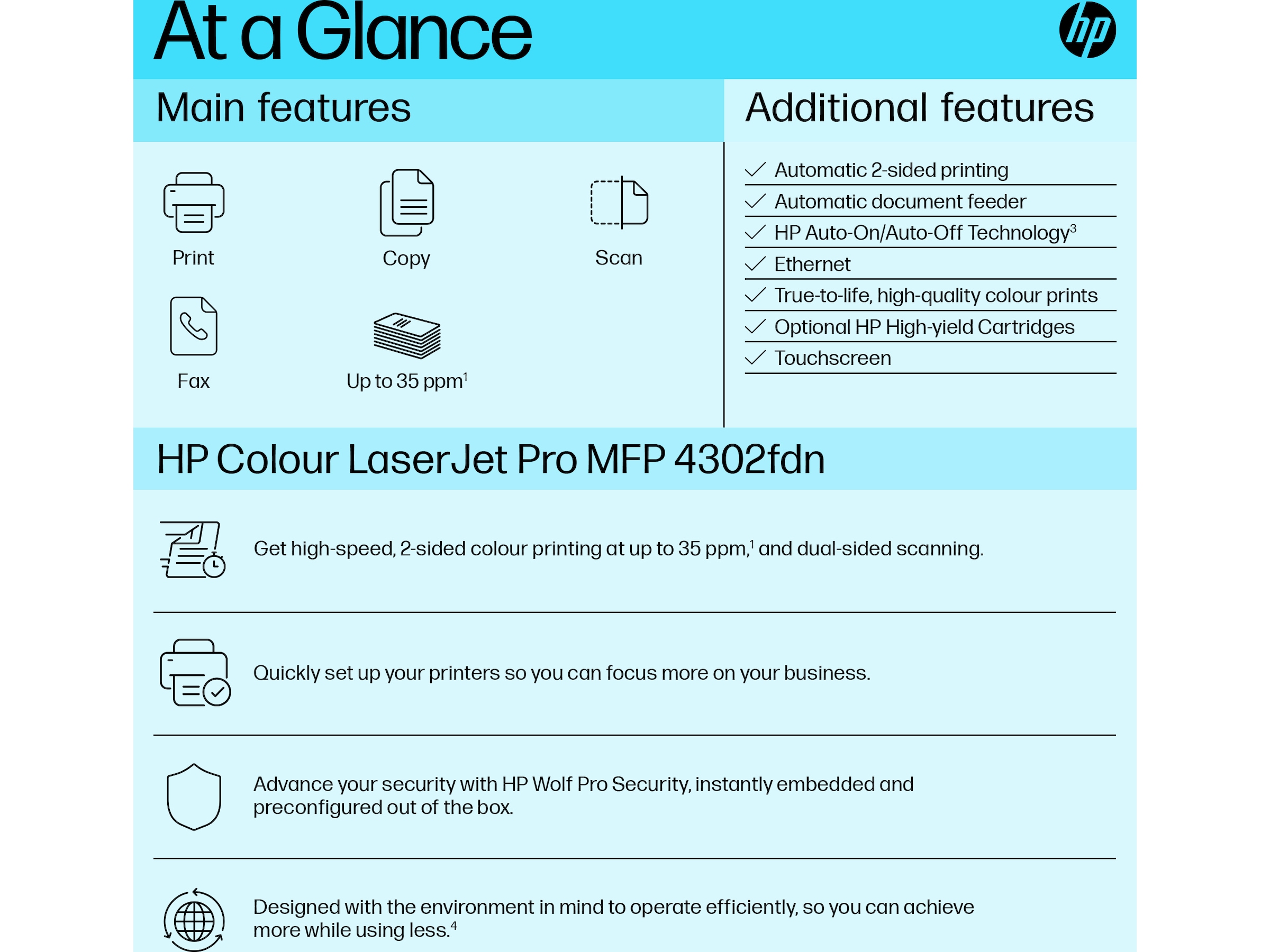 HP Color LaserJet Pro MFP 4302fdn laser printer Printere