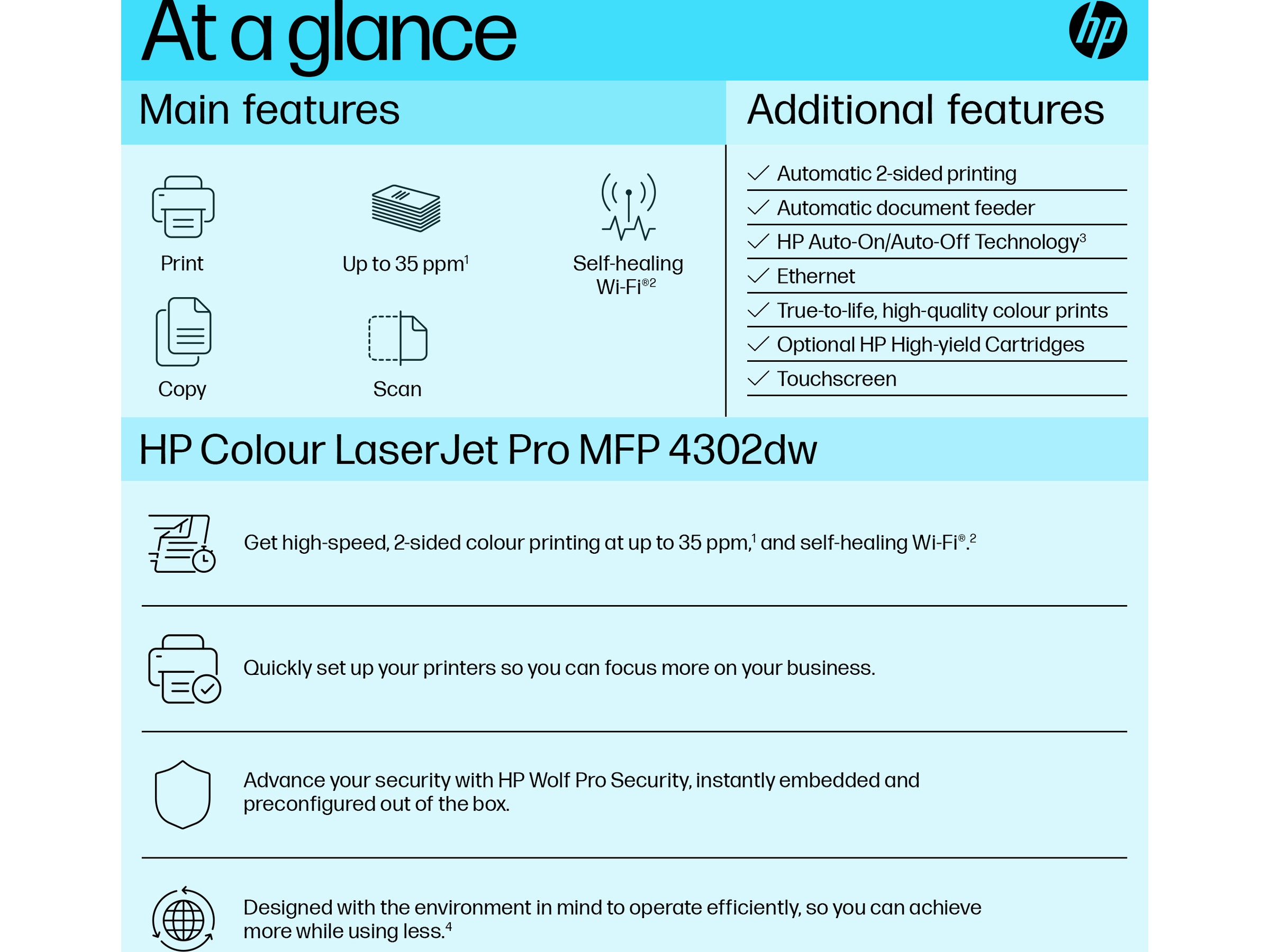 HP Color LaserJet Pro MFP 4302dw printer Printere