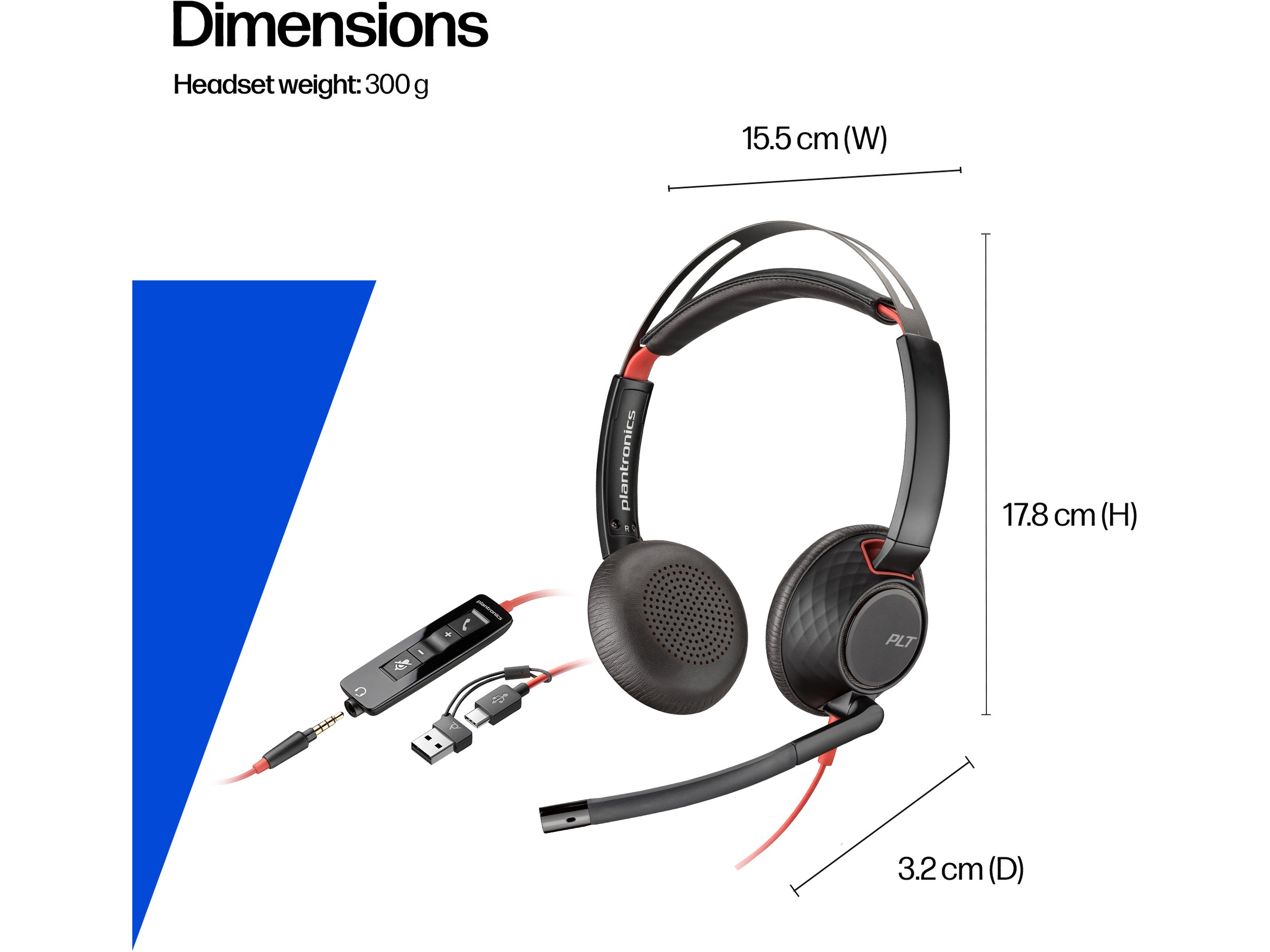 Poly Blackwire 5220 MS Teams USB-C Headset Kablet headset