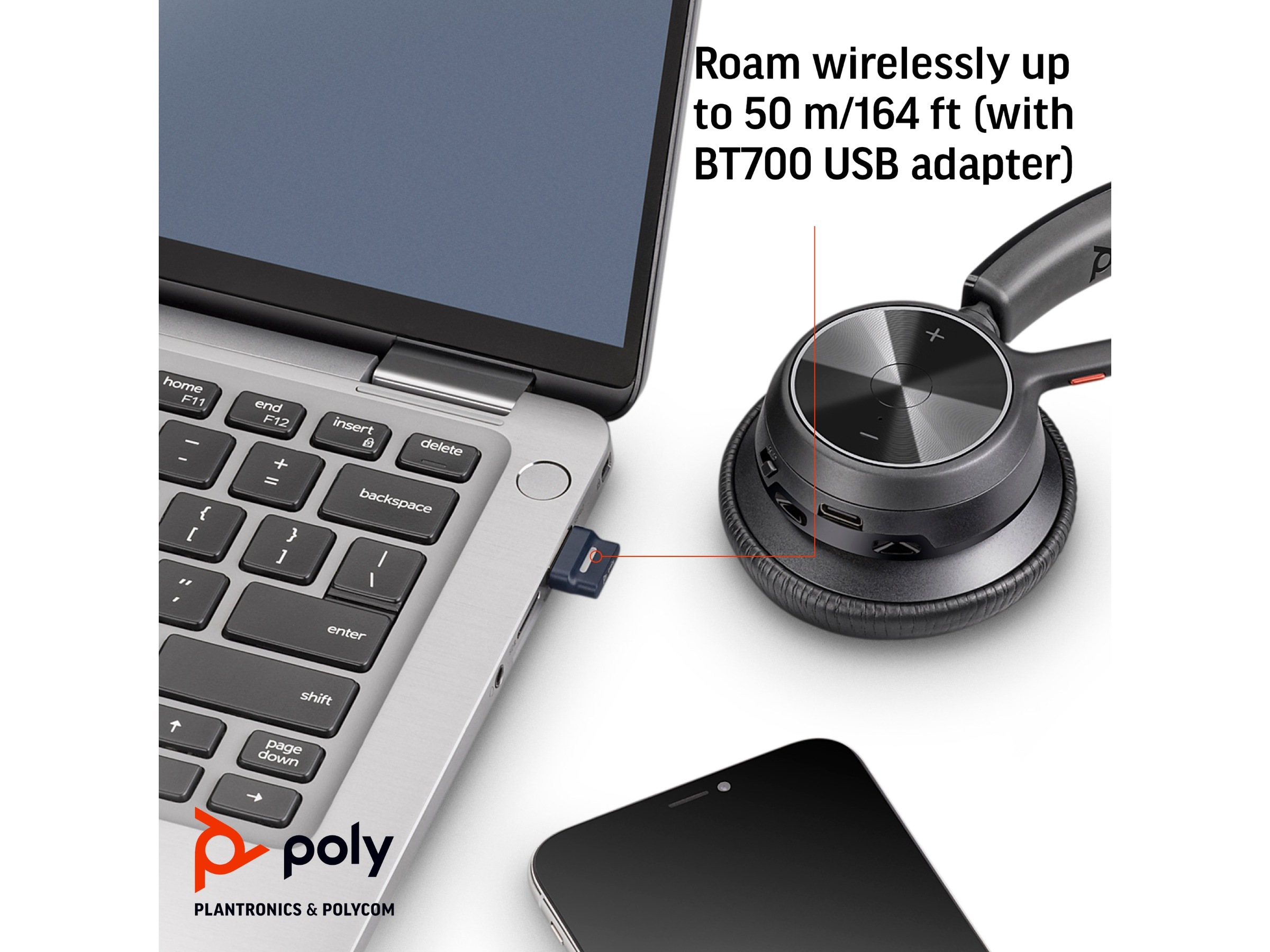 Poly Voyager 4320-M MS USB-C headset med opladningsstander Trådløst headset