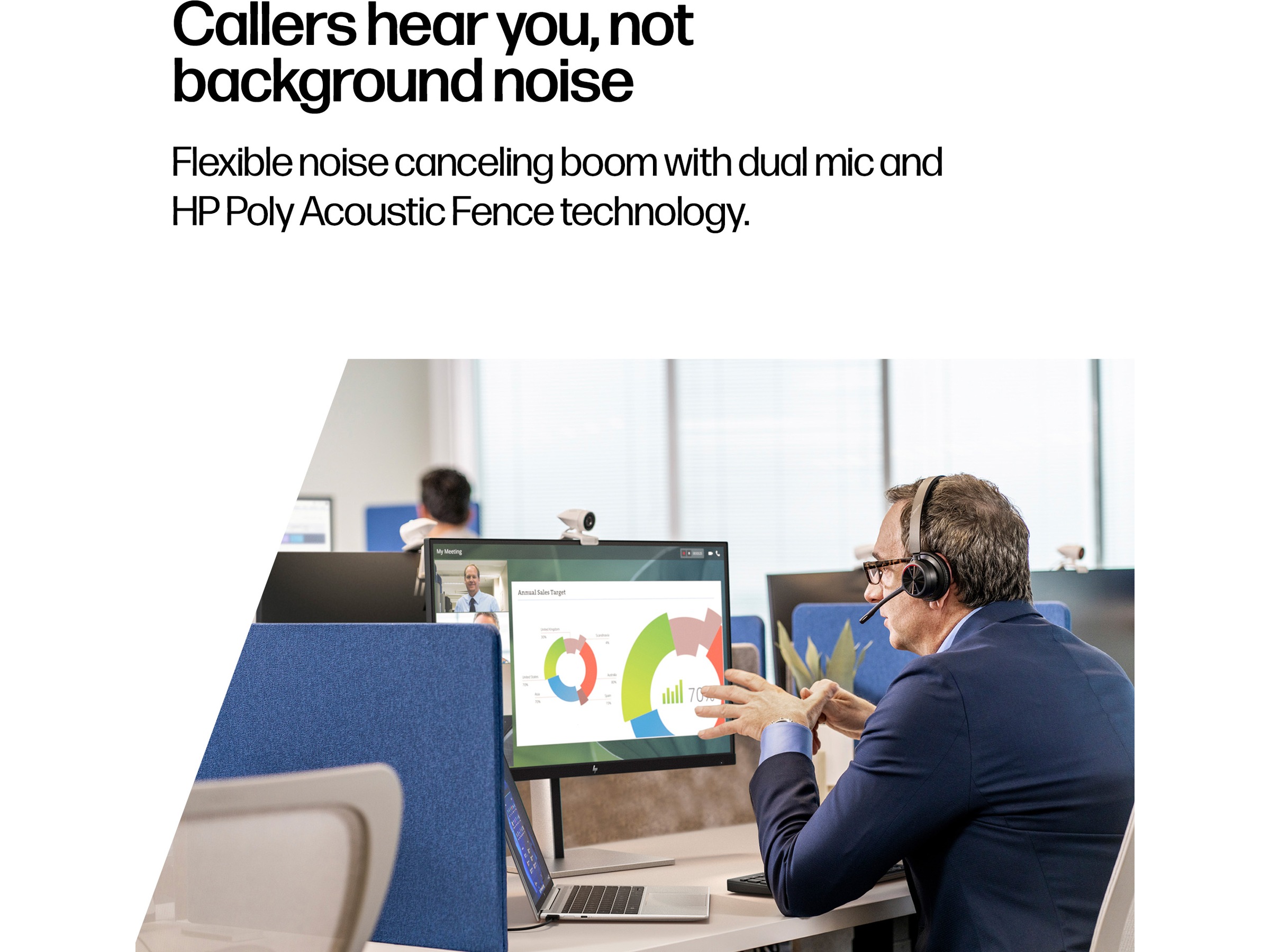 Poly Voyager 4320-M MS USB-C headset med opladningsstander Trådløst headset