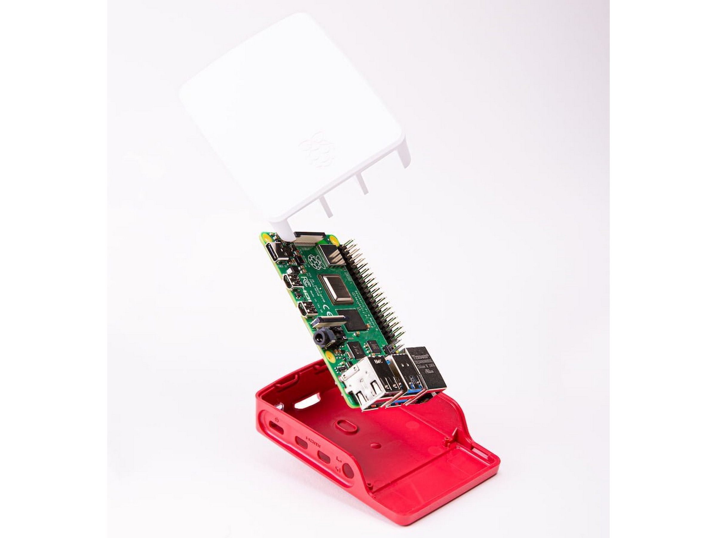 Raspberry Pi 4 B officiel case (rød/hvid) Tilbehør