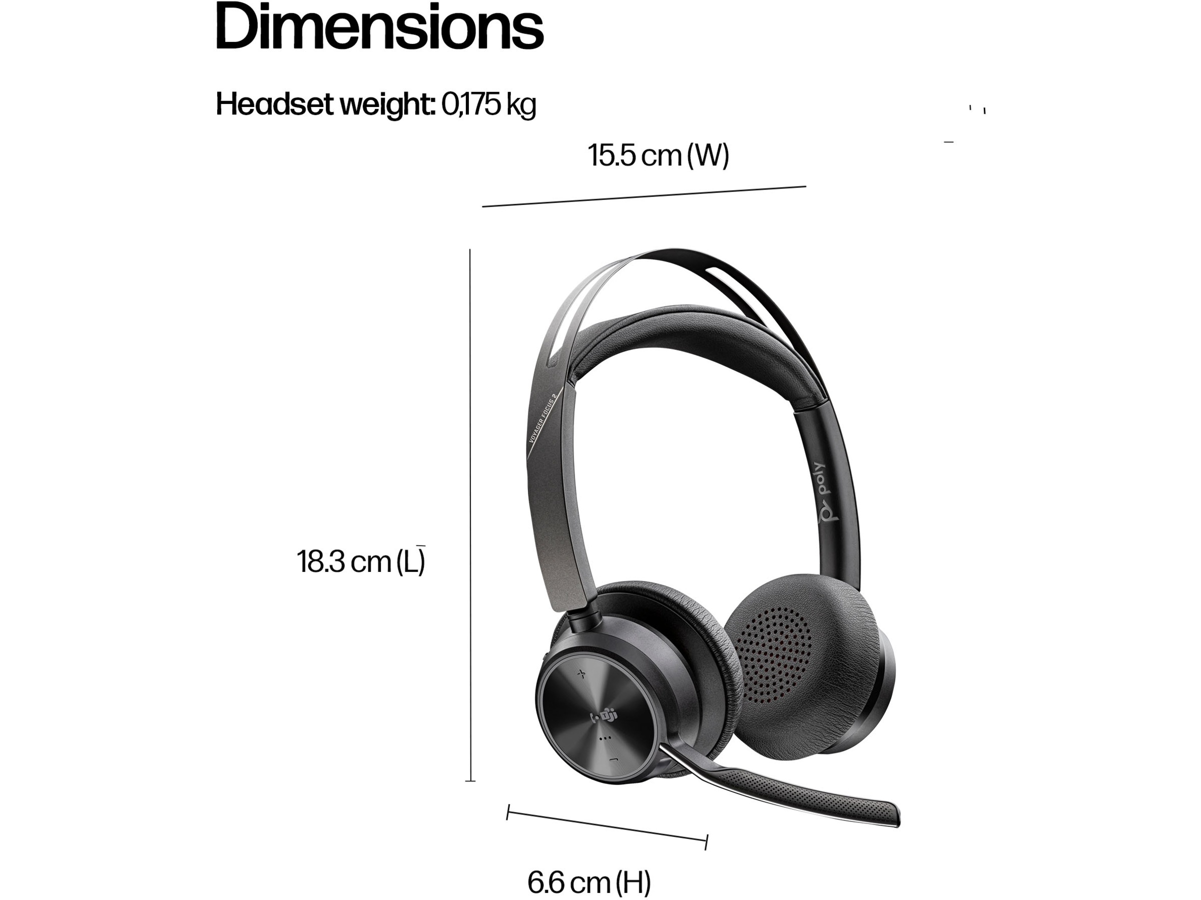 HP Poly Voyager Focus 2 MS USB-C trådløst headset Trådløst headset