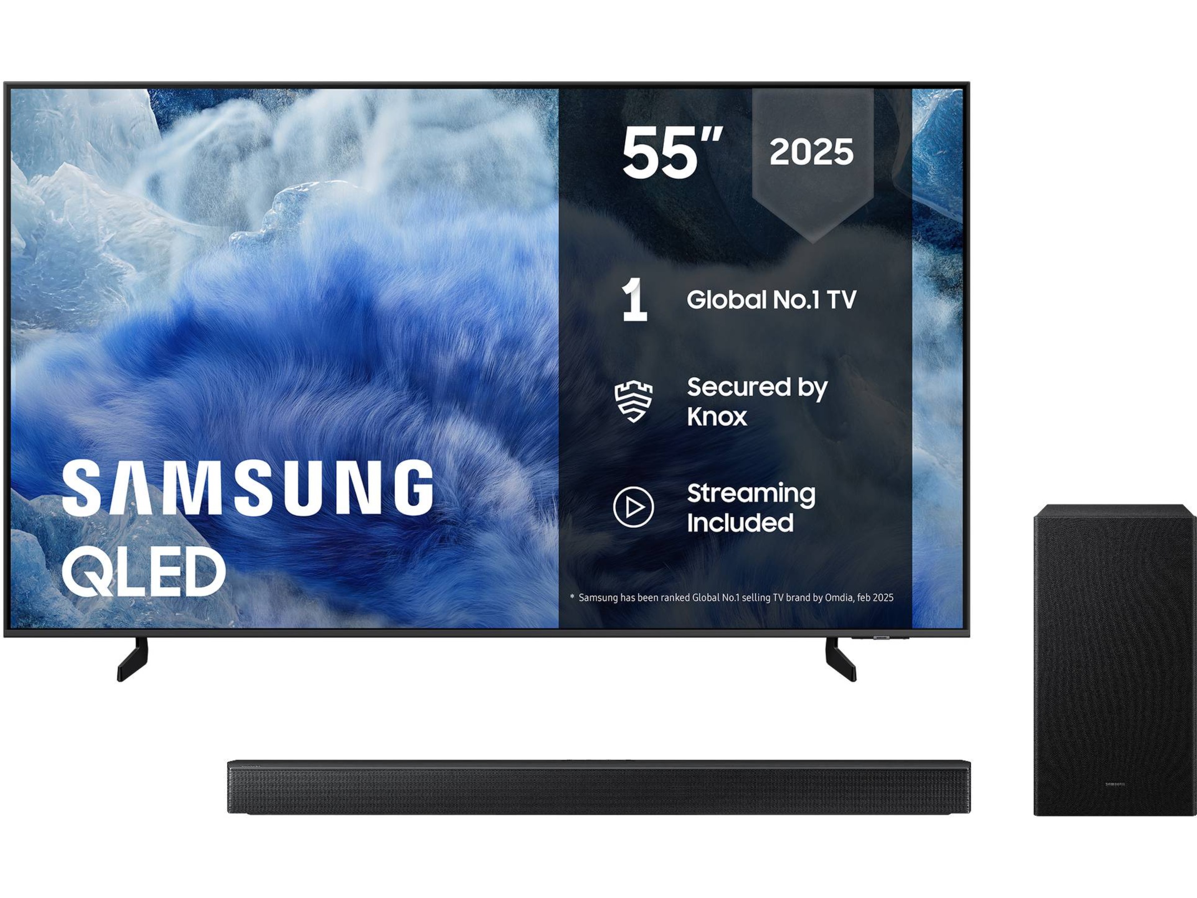 Samsung 55" Q8FA QLED 4K smart-TV (2025) + soundbar 50 - 59 tommer TV