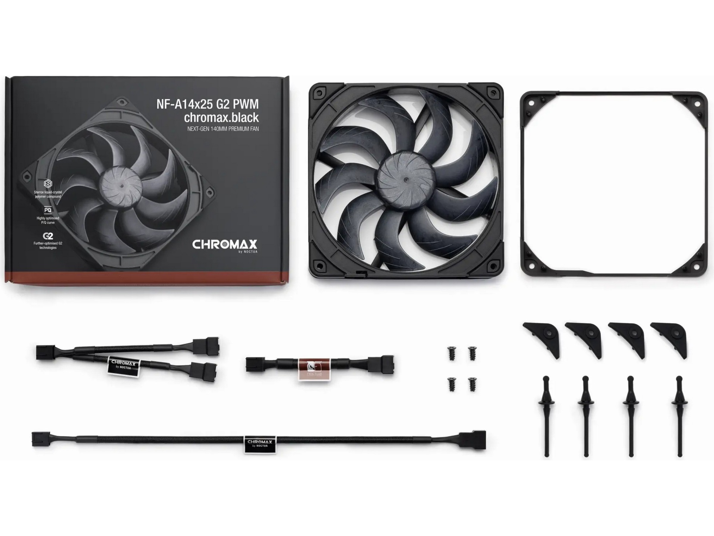 Noctua NF-A14x25 G2 PWM chromax.black blæser Blæsere