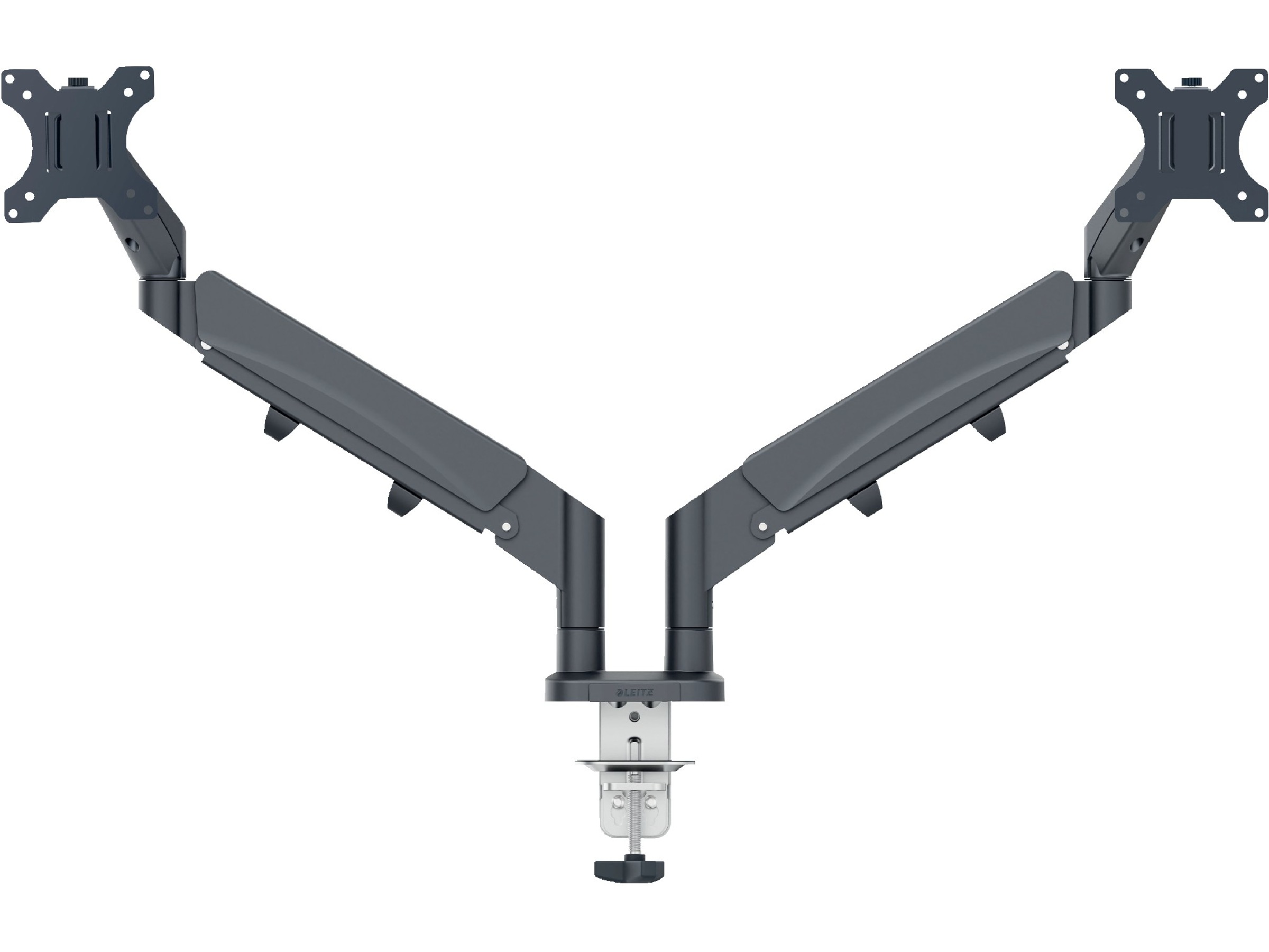 Leitz Ergo Monitor Arm Dual, pladsbesparende 17"-32" flad / buet skærm Væg ophæng