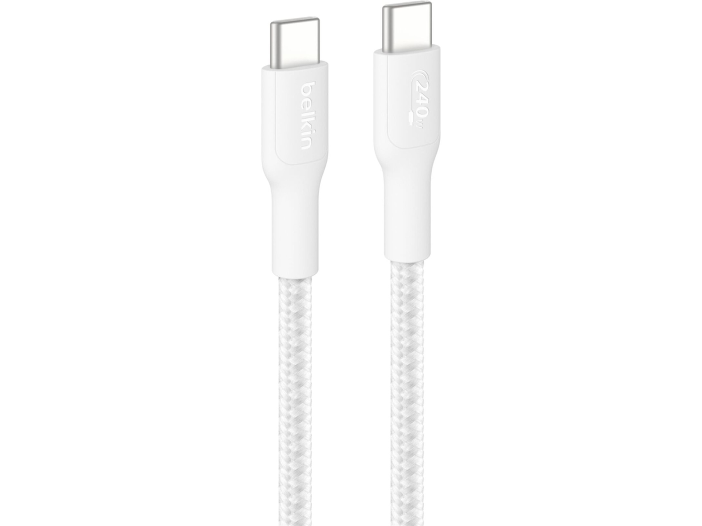 Belkin 240W USB-C flettet kabel 1m (hvid) USB-kabler