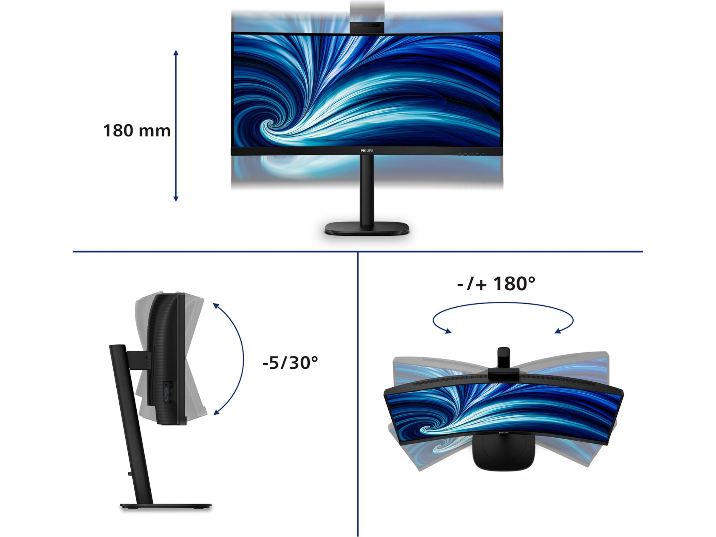 Philips 34" curved skærm 34B2U3600CH/00 Skærme