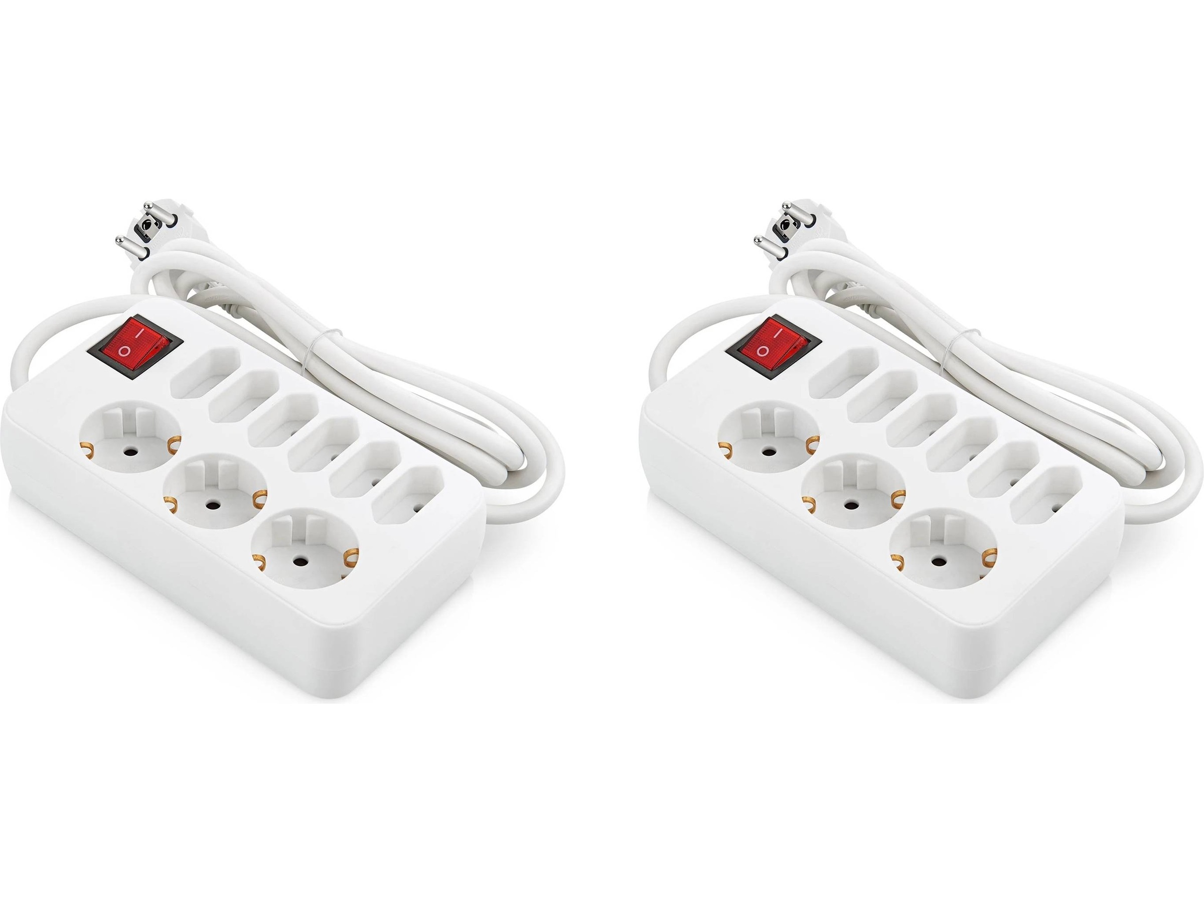 ON 9-vejs kompakt strømfordeler 2-pak Forlængerkabel & strømskinne