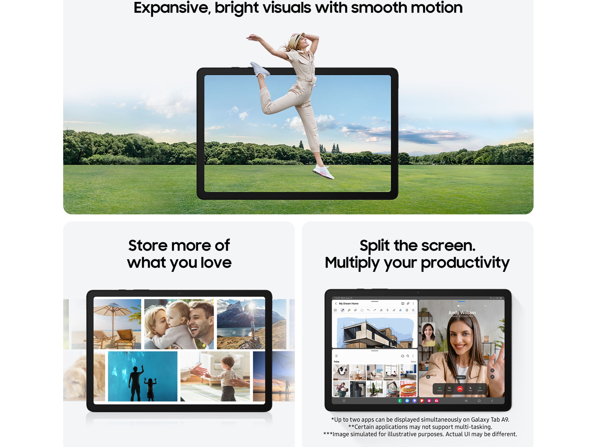 Samsung Galaxy Tab A9 4G (LTE) 64GB (marineblå) Tablets