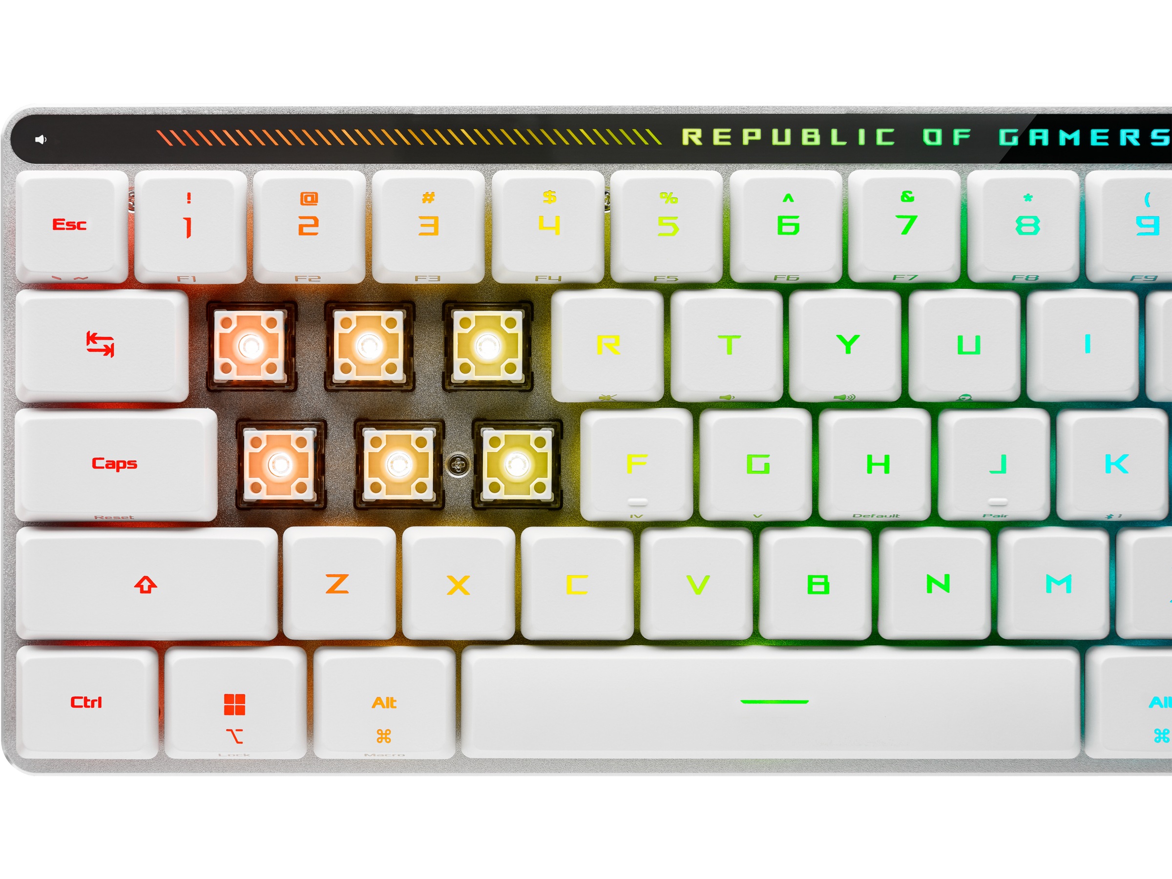 ASUS ROG Falchion RX Low Profile Optical trådløst gamingtastatur(hvid) Gamingkeyboard