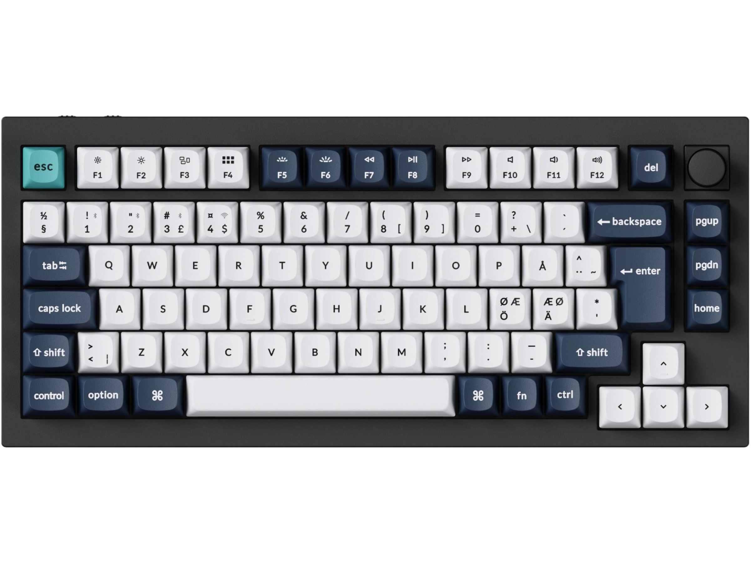 Keychron Q1 MAX 75% Trådløst Tastatur Brown switche Gamingkeyboard