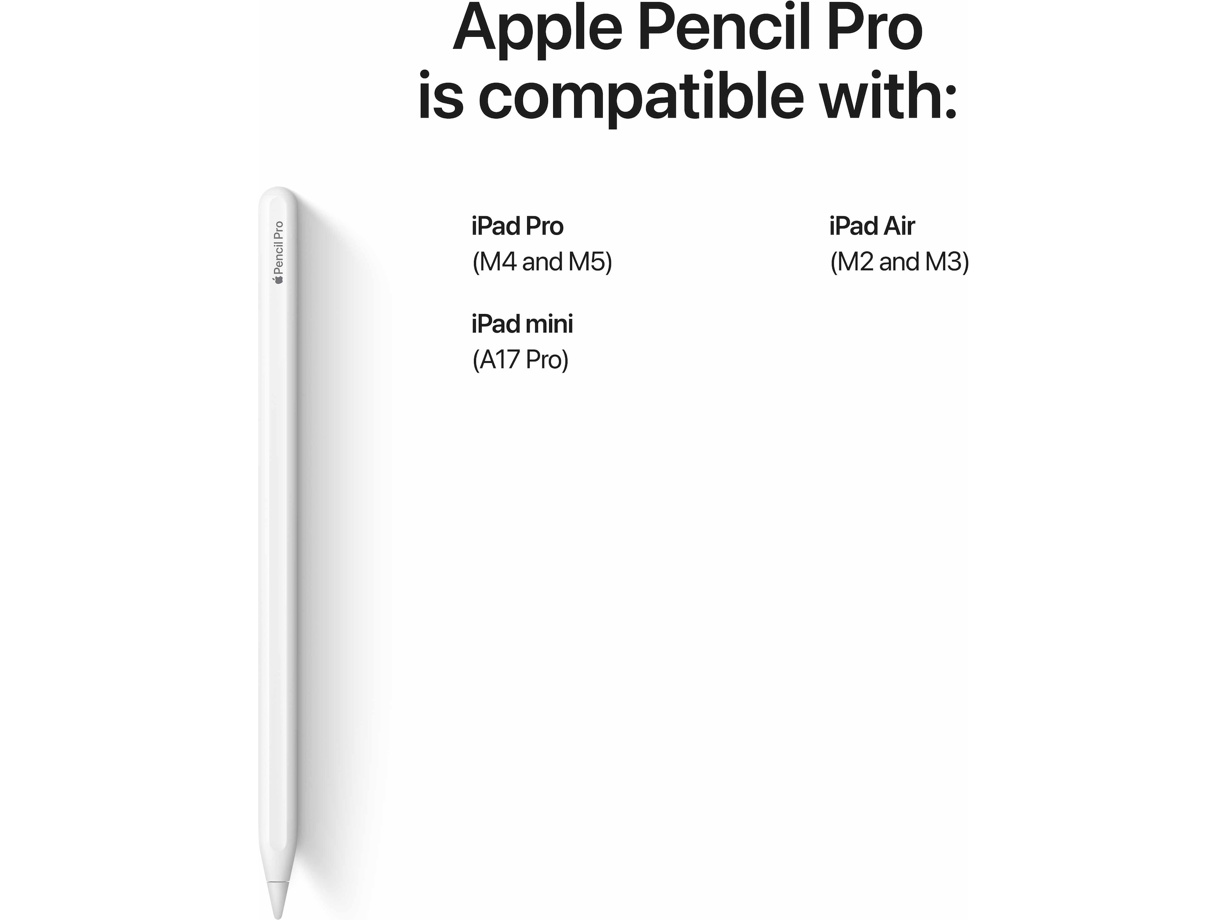 Apple Pencil Pro (hvid) Tastatur og stylus