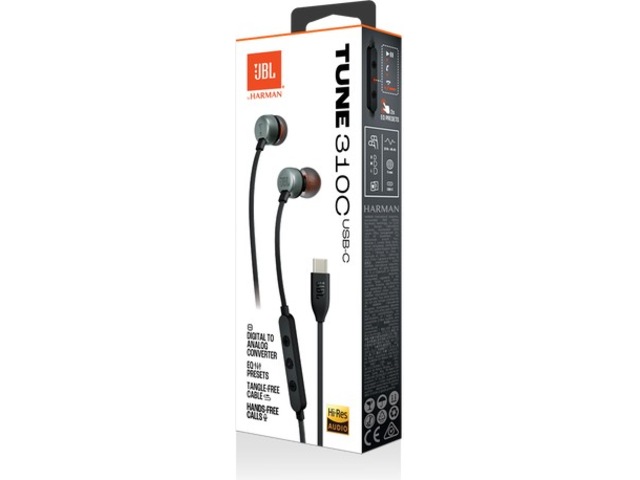 JBL Tune 310C kablede ørepropper, In-Ear (sort) In-ear høretelefoner