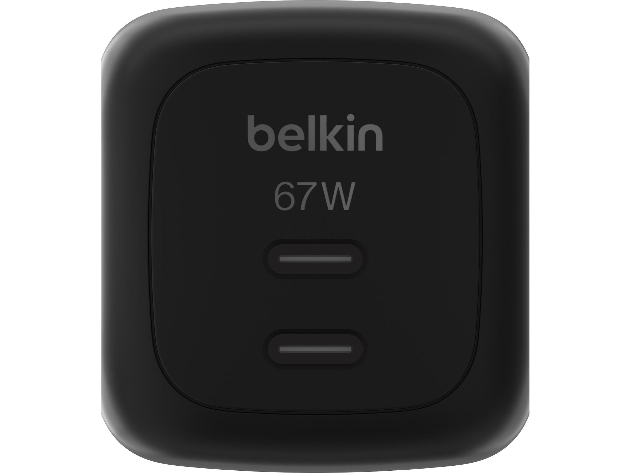 Belkin Dual USB-C PD GaN 67W vægoplader (sort) Mobilopladere