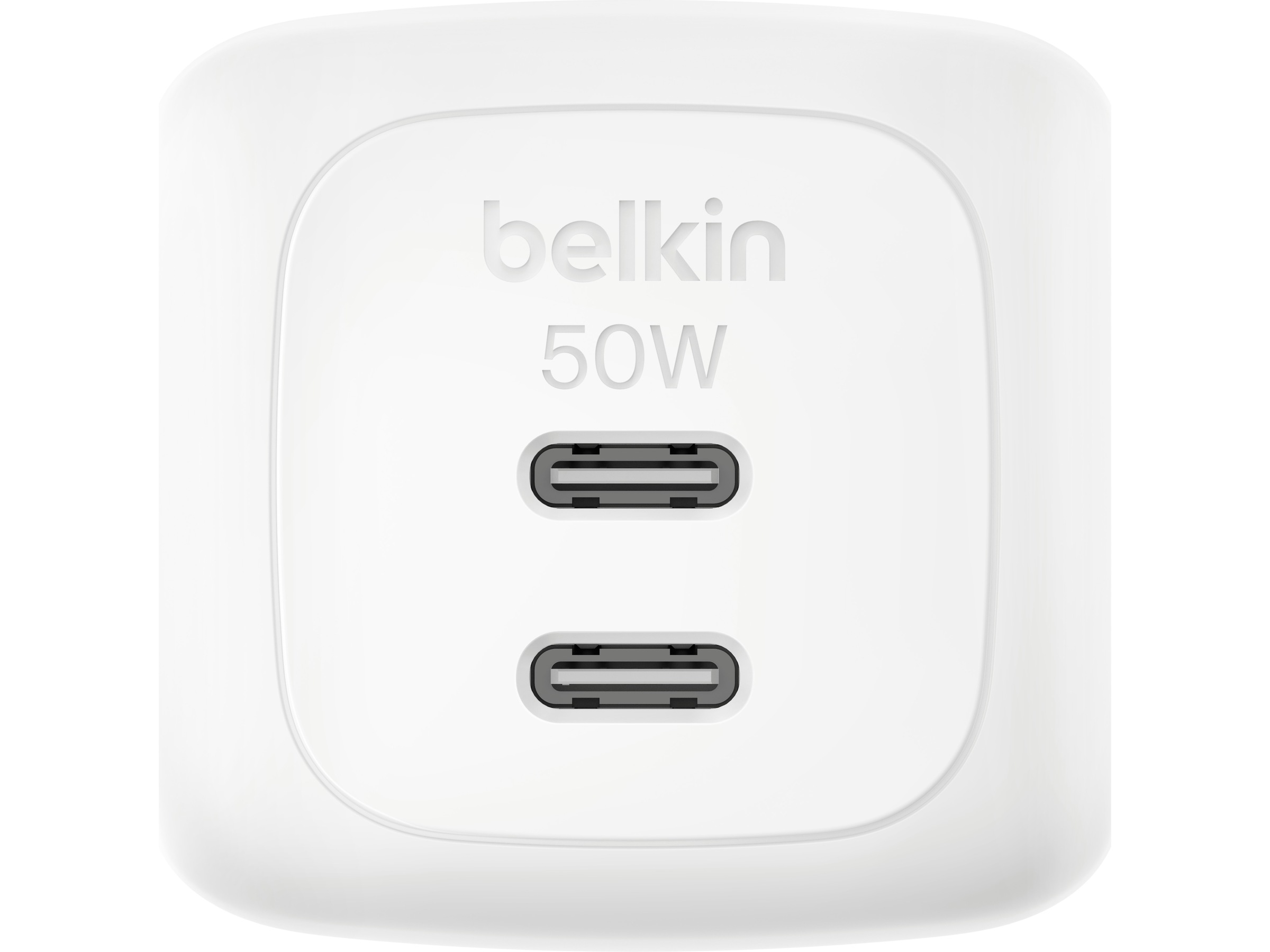 Belkin Dual USB-C PD GaN vægoplader (hvid) Mobilopladere