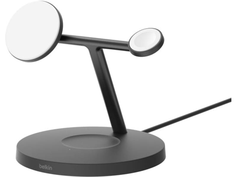 Belkin 3-i-1 Qi2 15W Ladestativ (sort) Trådløs oplader