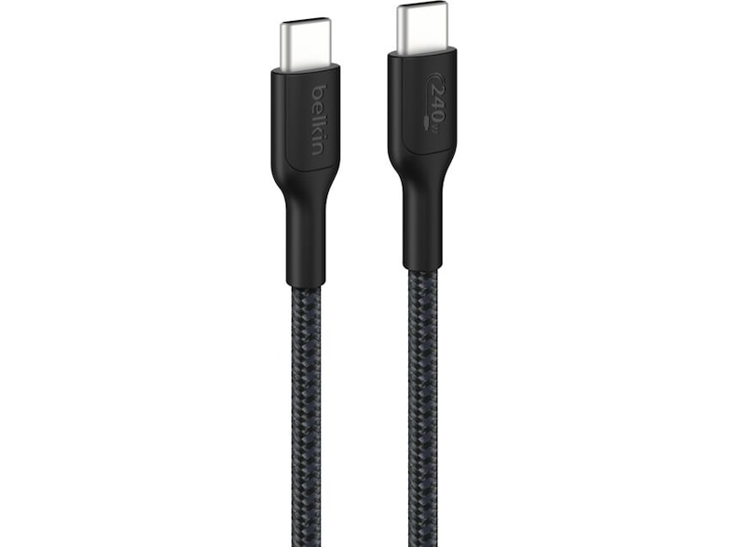 Belkin 240W USB-C flettet kabel 2m (sort) USB-kabler