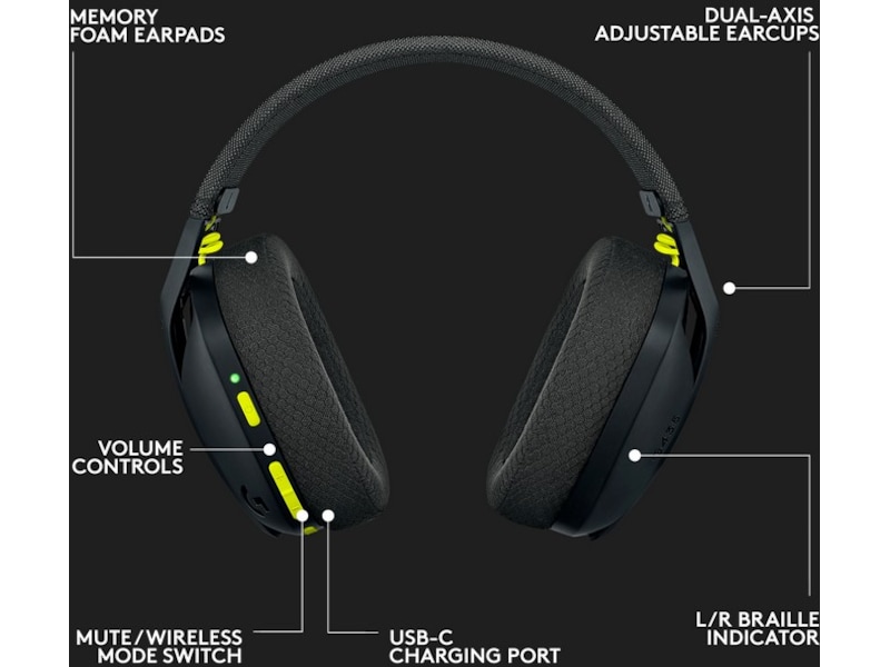 Logitech G435 LIGHTSPEED Trådløst Gaming Headset (sort) Gamingheadset