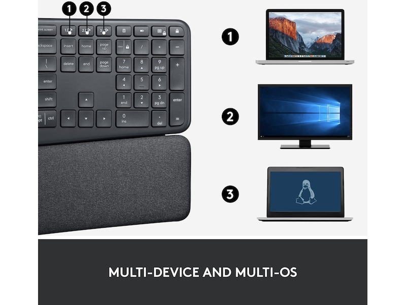 Logitech ERGO K860 Trådlös Tastatur Keyboards