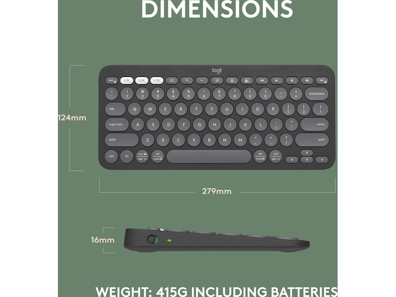 Pebble Keys 2 K380s (sort) Keyboards