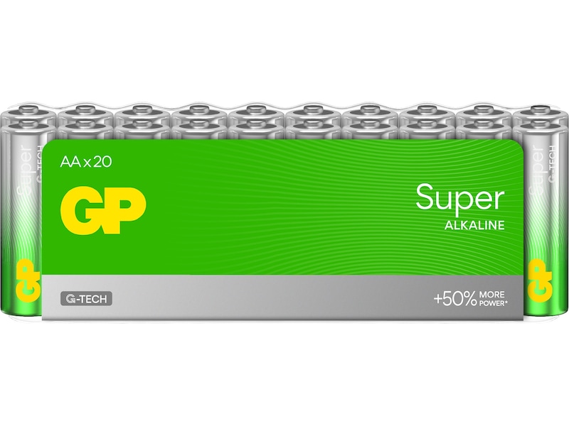 GP Super Alkaline AA/LR6 batteri, 20-pk Generelle batterier