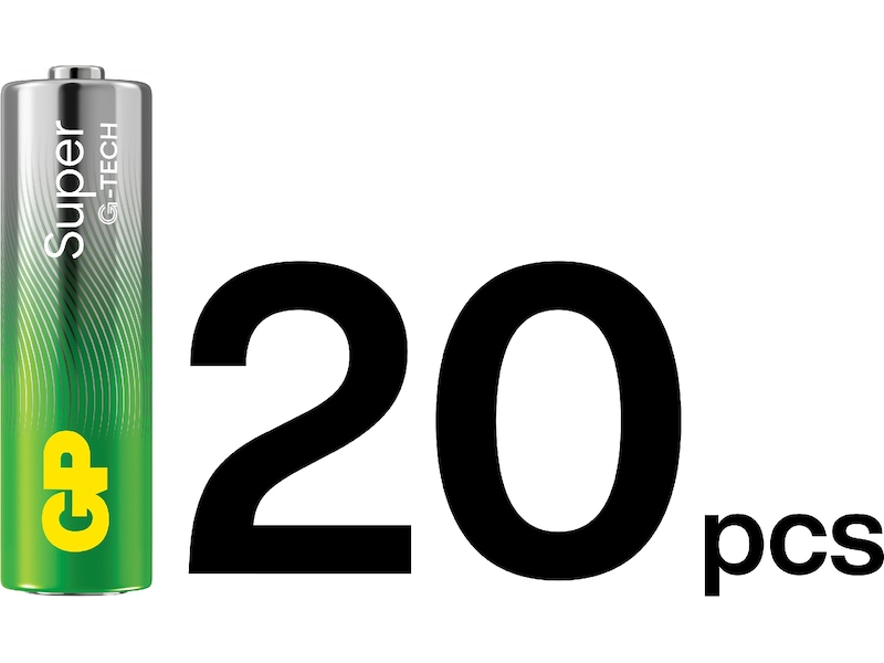 GP Super Alkaline AA/LR6 batteri, 20-pk Generelle batterier