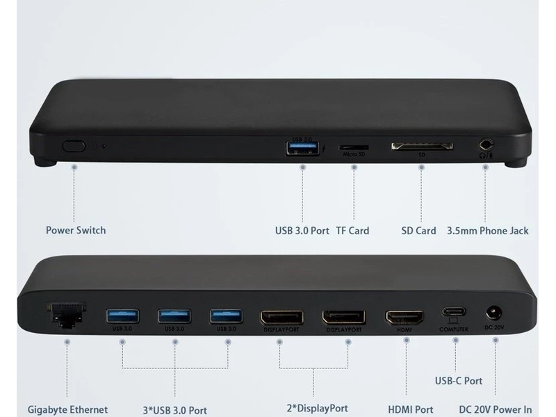 Andersson USB-D3000 USB-C 4K dockingstation (sort) Dockingstation og USB-hub