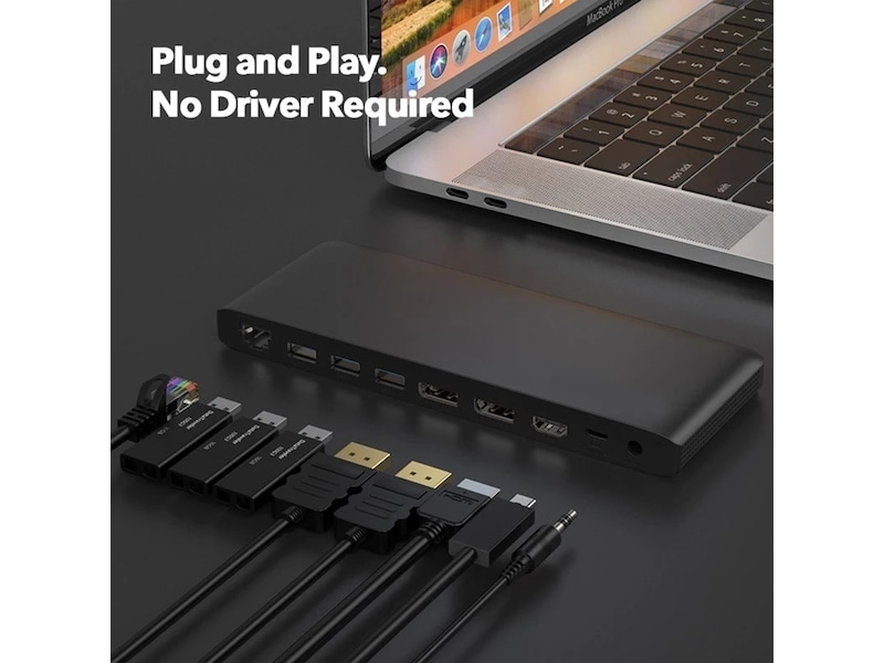 Andersson USB-D3000 USB-C 4K dockingstation (sort) Dockingstation og USB-hub