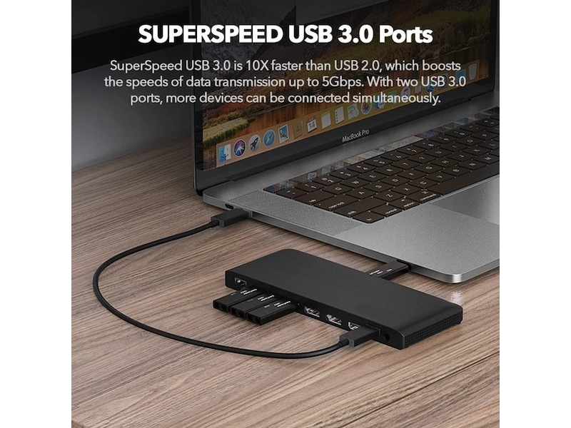 Andersson USB-D3000 USB-C 4K dockingstation (sort) Dockingstation og USB-hub