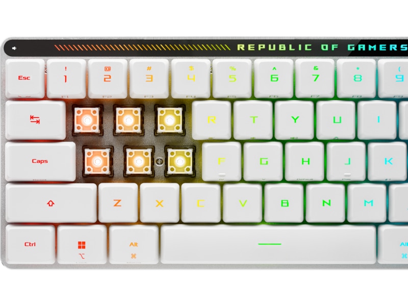 ASUS ROG Falchion RX Low Profile Optical trådløst gamingtastatur(hvid) Gamingkeyboard