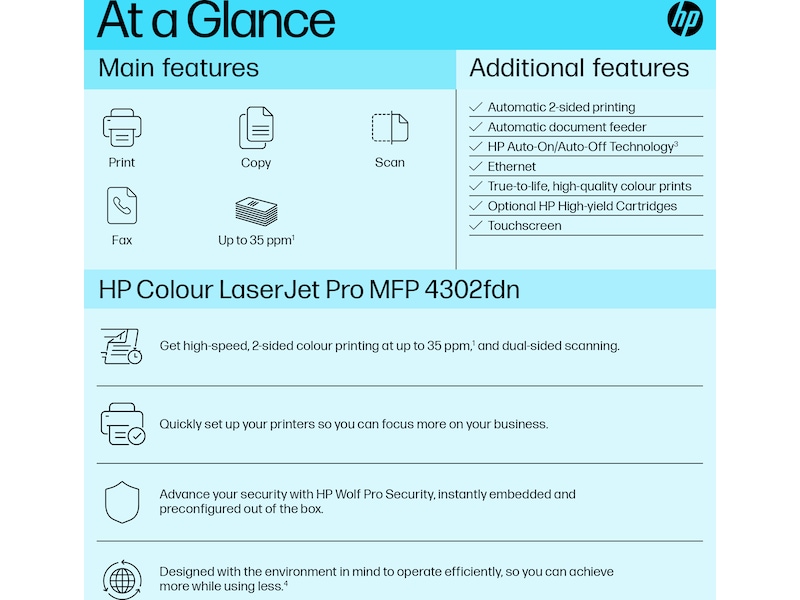 HP Color LaserJet Pro MFP 4302fdn laser printer Printere