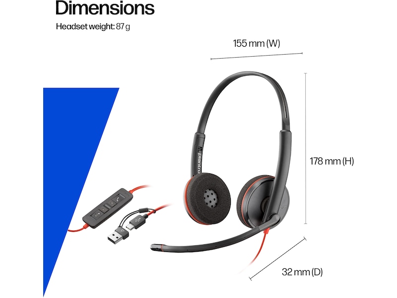Poly Blackwire MS 3320 USB-C Headset Kablet headset