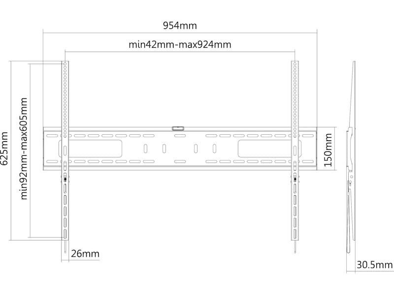 Andersson WMF 3.0 vægophæng TV slim 60-100" TV-ophæng & stativ