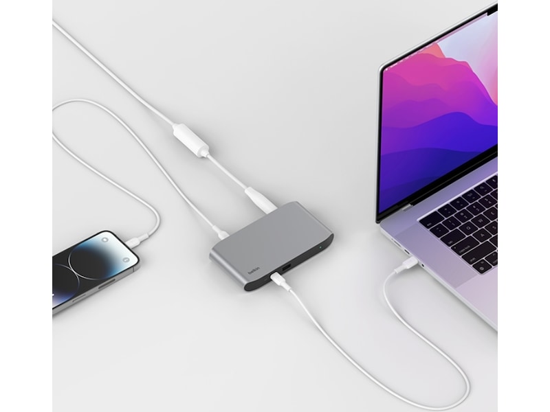 Belkin Connect Thunderbolt 4 5-i-1 Core Docking (grå) Dockingstation og USB-hub