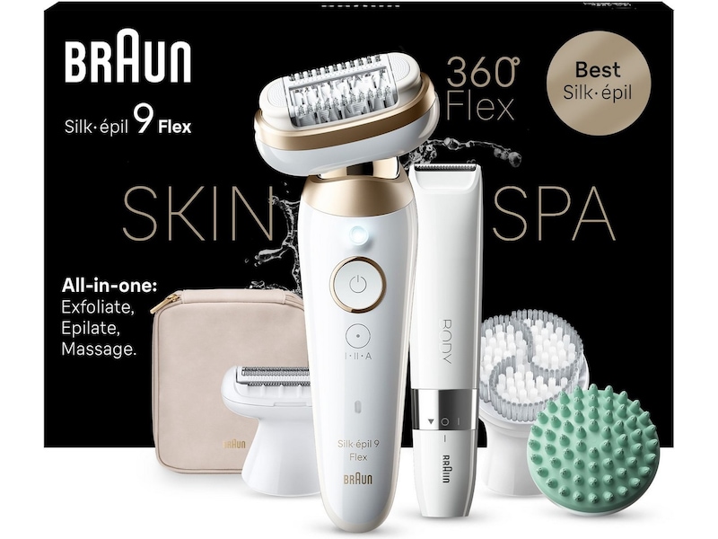 Braun Silk-épil 9 Flex 3S SkinSpa Epilator SES9-481 (hvid/guld) Epilator & IPL-hårfjerning