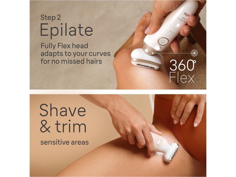 Braun Silk-épil 9 Flex 3S SkinSpa Epilator SES9-481 (hvid/guld) Epilator & IPL-hårfjerning