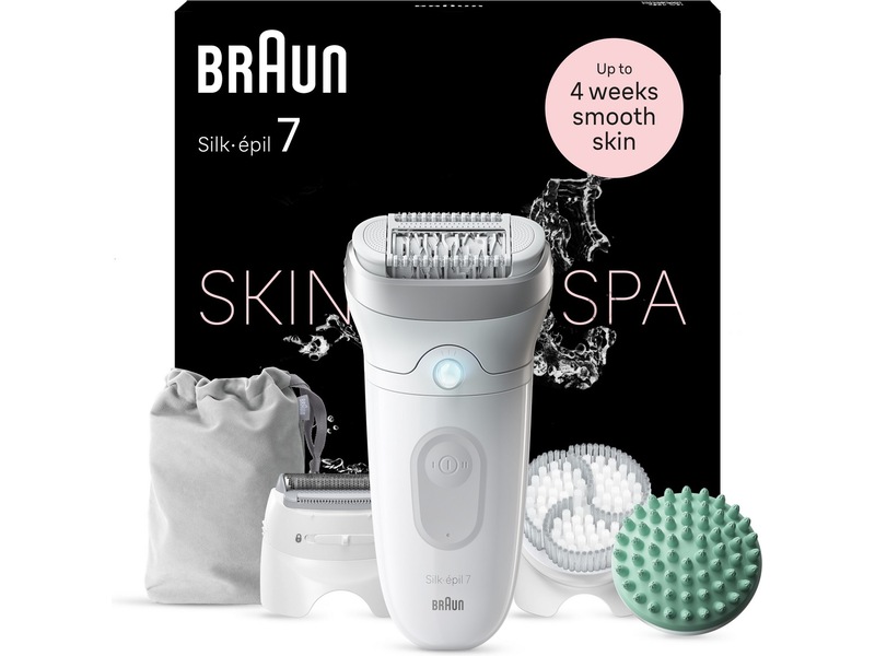 Braun Silk-épil 7 SkinSpa SE7-081 Epilator (hvid/sølv) Epilator & IPL-hårfjerning