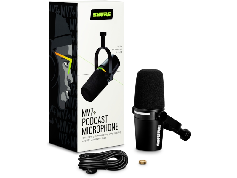 Shure MV7+ Podcast Mikrofon (sort) Mikrofon