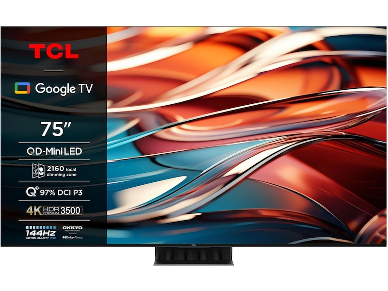 TCL 85" 85C855 QLED Pro 4K Google TV 144Hz Over 80 tommer TV