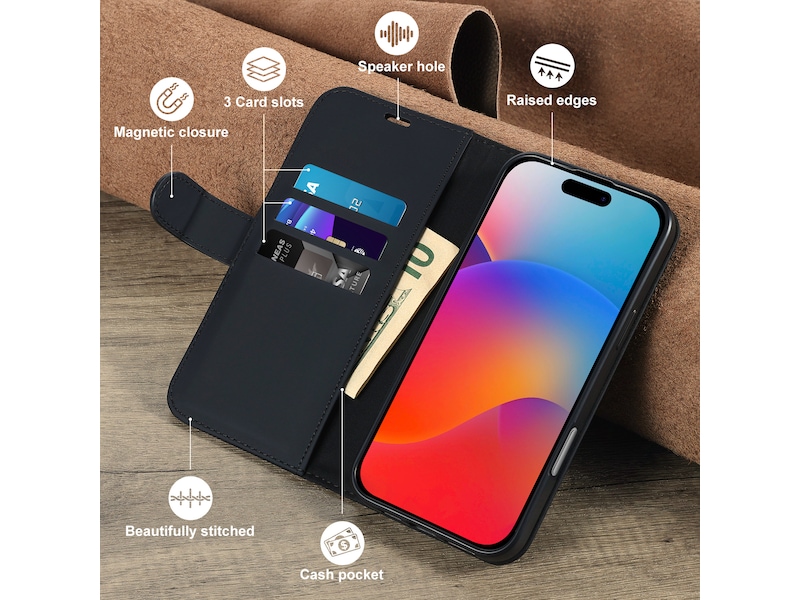 iiglo iPhone 16 Pro Wallet cover (sort) Mobilcover