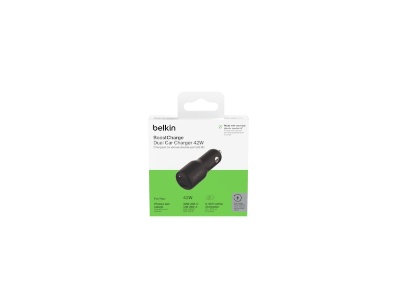 Belkin BoostCharge  Dual USB-biloplader 42W Mobilopladere