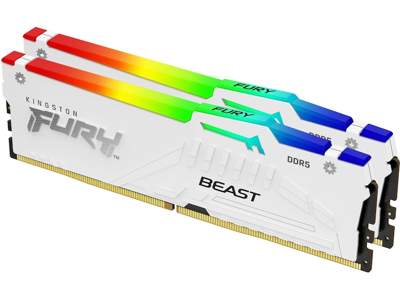 Kingston FURY Beast RGB DDR5 6000MHz 32GB (hvid) Hukommelse (RAM)