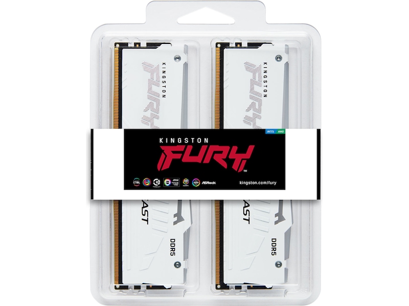 Kingston FURY Beast RGB DDR5 6000MHz 32GB (hvid) Hukommelse (RAM)