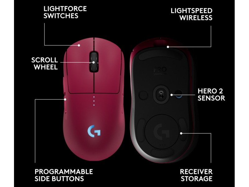 Logitech PRO 2 Lightspeed Trådløs Gamingmus (lyserød) Gamingmus