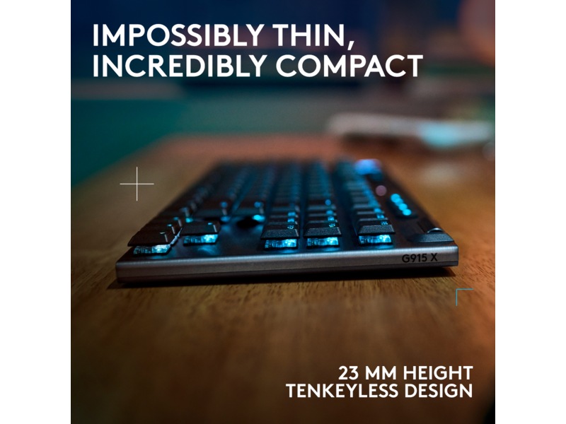 Logitech G915 X Lightspeed TKL Trådløst Gamingtastatur (sort) Gamingkeyboard