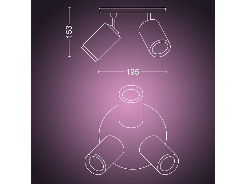 Philips Hue Fugato med tre spots (hvid) Loftlampe