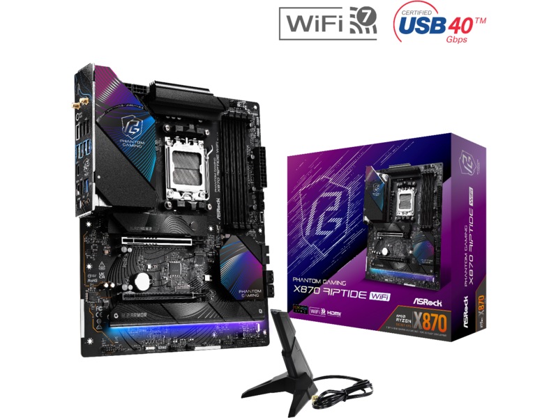 ASRock X870 Phantom Gaming Riptide WiFi Bundkort AMD Socket
